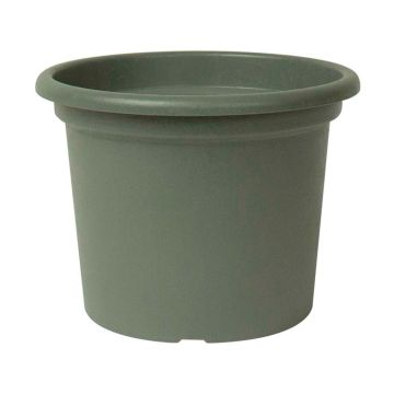 Vaso rotondo VENERA in plastica riciclata, con fori, verde salvia, 23 cm, Ø 30 cm Vaso rotondo VENERA in plastica riciclata, con fori, verde salvia, 23 cm, Ø 30 cm