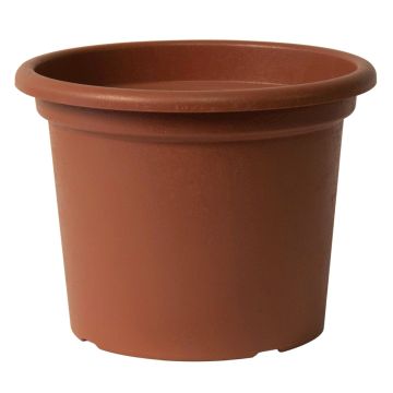 Vaso rotondo VENERA in plastica riciclata, con fori, color terracotta, 26cm, Ø35cm