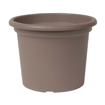 Vaso rotondo VENERA in plastica riciclata, con fori, color taupe, 19 cm, Ø 25 cm Vaso rotondo VENERA in plastica riciclata, con fori, color taupe, 19 cm, Ø 25 cm