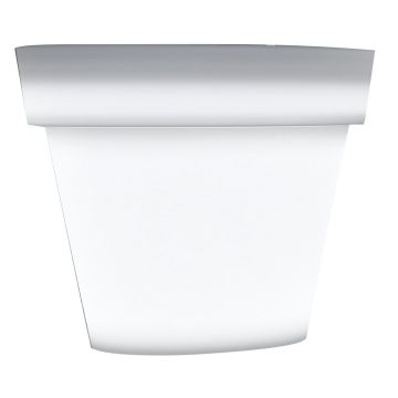 Vaso da fiori NALVEN in plastica, con LED, bianco, 89 cm, Ø 100 cm