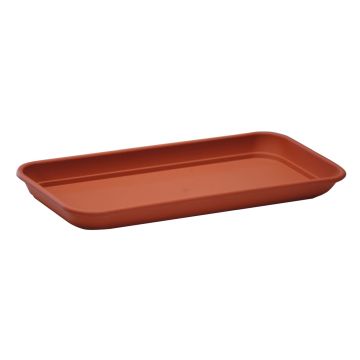 Sottovaso rettangolare per fioriera URMINA in plastica, color terracotta, 37x16x3cm