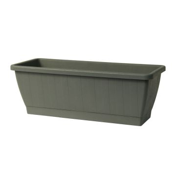 Fioriera da balcone OPHIRA in plastica riciclata, serbatoio d’acqua, sottovaso, verde salvia, 79,5x19,5x17,5 cm Fioriera da balcone OPHIRA in plastica riciclata, serbatoio d’acqua, sottovaso, verde salvia, 79,5x19,5x17,5 cm