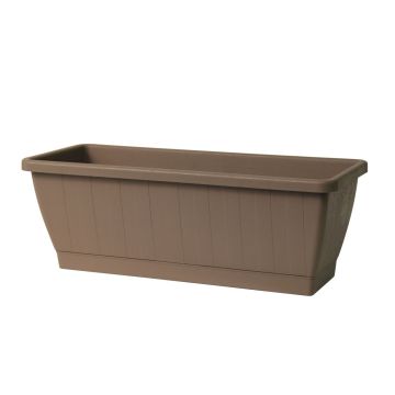 Fioriera da balcone OPHIRA in plastica riciclata, serbatoio d’acqua, sottovaso, color taupe, 49,5x19,5x17,5 cm Fioriera da balcone OPHIRA in plastica riciclata, serbatoio d’acqua, sottovaso, color taupe, 49,5x19,5x17,5 cm