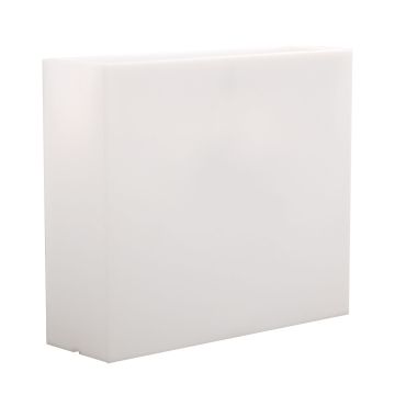 Vaso da fiori ERVOK in plastica, con LED, bianco, 80x25x70 cm