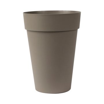Vaso alto rotondo VINAYA in plastica, taupe, 55 cm, Ø 41 cm