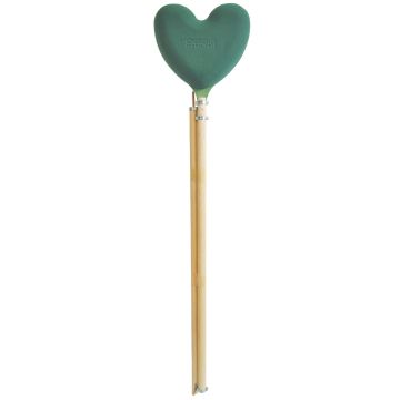 OASIS® schiuma da infilaggio a umido a forma di cuore su bastoncino di legno Bioline, verde, 19x16x8,5 cm