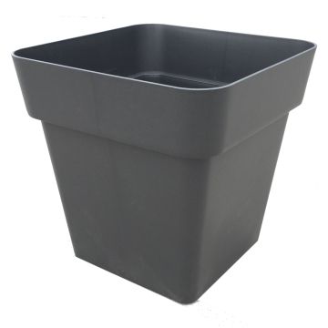 Vaso da fiori quadrato VINAYA in plastica, con fori, antracite, 40x40x40 cm Vaso da fiori quadrato VINAYA in plastica, con fori, antracite, 40x40x40 cm