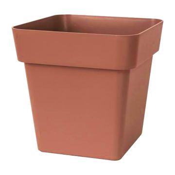 Vaso da fiori quadrato in plastica VINAYA, con fori, terracotta, 40x40x40cm Vaso da fiori quadrato in plastica VINAYA, con fori, terracotta, 40x40x40cm