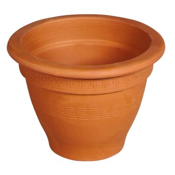 Portafiori in terracotta MIRVAL con motivo antico, 37cm, Ø53cm