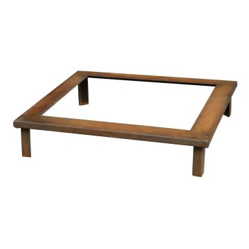 Base per piante in acciaio Corten NALUKO con piedini, marrone ruggine, 40x40x8cm
