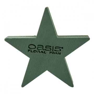 Spugna da composizione a umido OASIS® a forma di stella, con base in legno Bioline, verde, 25x25x4,5 cm