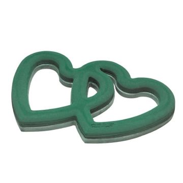 OASIS® Schiuma da infiorazione a umido a forma di cuore, versione aperta, decorazioni per matrimoni, base in schiuma rigida EcoBase, ventosa, verde, 58x40x5,5 cm