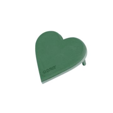 OASIS® Schiuma da infiorazione a umido a forma di cuore, decorazioni per matrimoni, base in schiuma rigida EcoBase, bastoncini di sostegno, verde, 20x19x4,5 cm