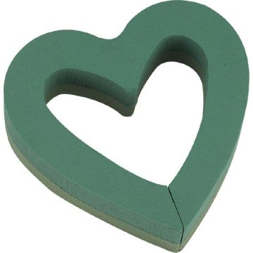 OASIS® Schiuma da infilaggio a umido Cuore aperto, decorazioni nuziali, base in schiuma rigida Foam Frames, verde, 25x24x6 cm