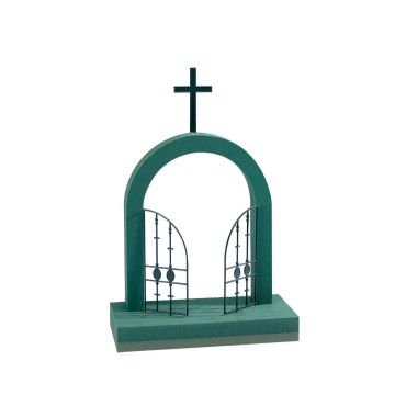 OASIS® schiuma da infioratura umida "Porta del cielo", composizioni floreali funebri, base in schiuma rigida Foam Frames, verde, 46x51x5 cm