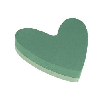 OASIS® schiuma da infioristica a umido a forma di cuore, decorazioni per matrimoni, base in schiuma rigida Foam Frames, verde, 25x24x6 cm