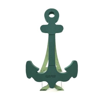OASIS® Spugna da infilaggio a umido a forma di ancora, base in legno Bioline, supporto in legno, verde, 80x52x5,5 cm