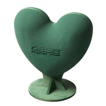 OASIS® Spugna da infioratura a umido Cuore 3D, decorazioni per matrimoni, supporto in legno Bioline, verde, 30x28x17 cm