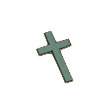 OASIS® Schiuma da infioratura a forma di croce, composizioni funebri, vaschetta in carta riciclata Biolit, verde, 53x33x6 cm