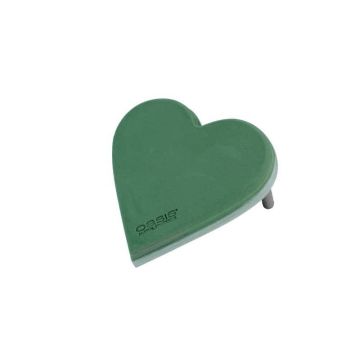 OASIS® Schiuma da infioratura a umido a forma di cuore, decorazioni per matrimoni, base in schiuma rigida EcoBase, bastoncini di sostegno, verde, 30x29x4,5 cm