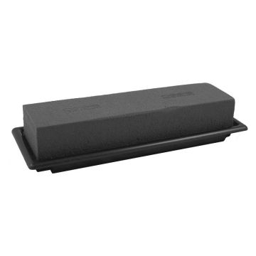 OASIS® Black Ideal, spugna da composizione a umido rettangolare per composizioni floreali, in vaschetta in Papercompound, nera, 25x9x5cm OASIS® Black Ideal, spugna da composizione a umido rettangolare per composizioni floreali, in vaschetta in Papercompound, nera, 25x9x5cm