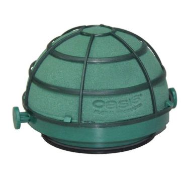 OASIS® Schiuma da infilaggio umida per Auto Corso, decorazioni nuziali, base in plastica, griglia, con ventosa, verde, 6,5 cm, Ø 11,5 cm
