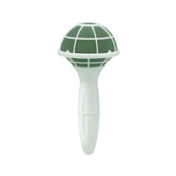 OASIS® Spugna da infilaggio a umido, supporto per bouquet da sposa con manico in plastica, griglia, verde, Ø 8 cm