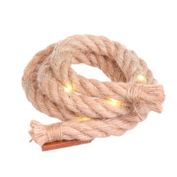 Cordone decorativo in erba ARNAR con catena di luci, beige, Ø1,5cm