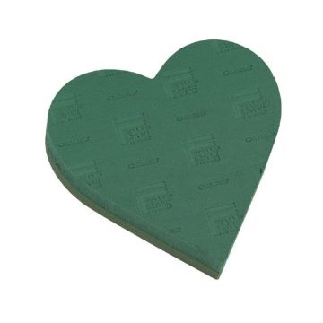 OASIS® Spugna da infilaggio a umido a forma di cuore, decorazioni per matrimoni, base in schiuma rigida Foam Frames, verde, 31x29x6 cm
