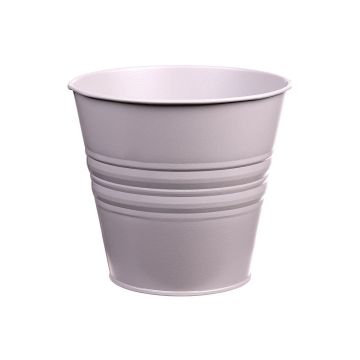 Vaso rotondo MICOLATO con scanalature, zinco, grigio, 16cm, Ø18,5cm Vaso rotondo MICOLATO con scanalature, zinco, grigio, 16cm, Ø18,5cm