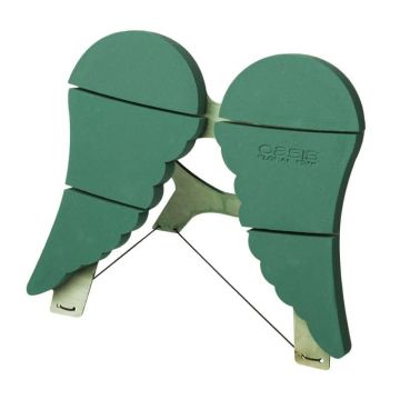 OASIS® Schiuma da composizione a umido "Ali", composizioni funebri, base in legno Bioline, supporto in legno, verde, 57x48x5 cm