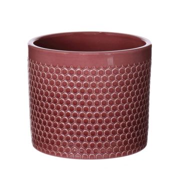 Vaso da piante in ceramica CINZIA, motivo a puntini, rosso merlot, 12,3cm, Ø13,5cm Vaso da piante in ceramica CINZIA, motivo a puntini, rosso merlot, 12,3cm, Ø13,5cm