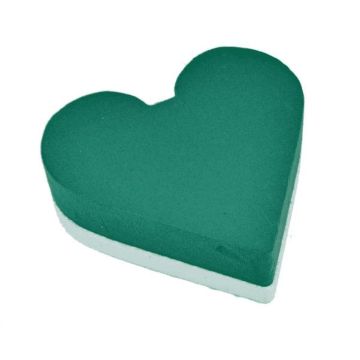 OASIS® Spugna da composizione a umido a forma di cuore, decorazioni nuziali, base in polistirolo espanso rigido, verde, 52x50x6 cm