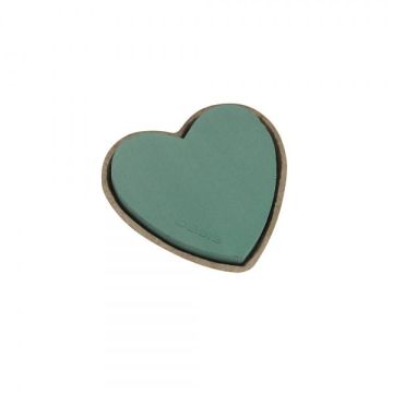 OASIS® Schiuma da infioratura a umido a forma di cuore, contenitore in carta riciclata Biolit, verde, 17x17x4 cm