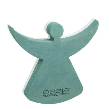 OASIS® Spugna da composizione umida a forma di angelo, base in polistirolo espanso rigido, verde, 33,5x30x6 cm