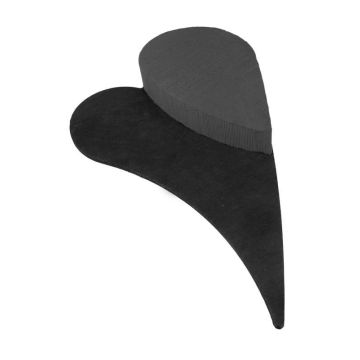 OASIS® Black Ideal schiuma da composizione a umido a forma di cuore con coda, base in legno Bioline, nera, 42x25x4,5 cm