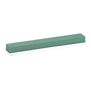 OASIS® Spugna da composizione a umido rettangolare per composizioni floreali, in vaschetta di Papercompound, verde-bianco, 48x9x5 cm