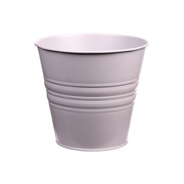 Vaso rotondo MICOLATO con scanalature, zinco, grigio, 12cm, Ø13,5cm Vaso rotondo MICOLATO con scanalature, zinco, grigio, 12cm, Ø13,5cm