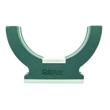 OASIS® base per composizioni floreali a umido con supporto per urne, composizioni floreali funebri, base in polistirolo espanso rigido, supporto in legno, verde, 47x10x29 cm