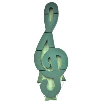Spugna da composizione a umido OASIS® a forma di chiave musicale, base in legno Bioline, supporto in legno, verde, 103x40x6,5cm Spugna da composizione a umido OASIS® a forma di chiave musicale, base in legno Bioline, supporto in legno, verde, 103x40x6,5cm