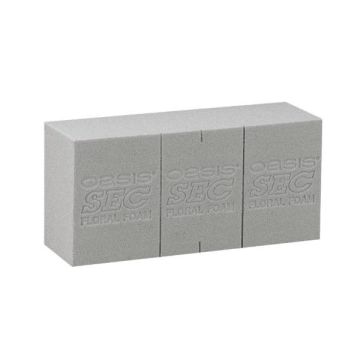 Blocco di schiuma da infiorescenze OASIS® per fiori artificiali, con linee di taglio, grigio, 23x11x7,5 cm