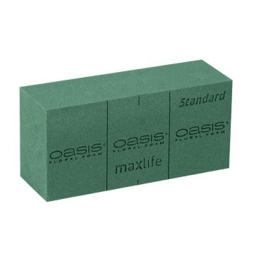 Blocco di schiuma da infioritura a umido OASIS® Standard Maxlife con linee di taglio, verde, 23x11x7,5 cm