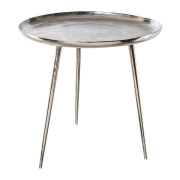 Tavolino UMAIZA in alluminio, argento, 56 cm, Ø 59 cm Tavolino UMAIZA in alluminio, argento, 56 cm, Ø 59 cm