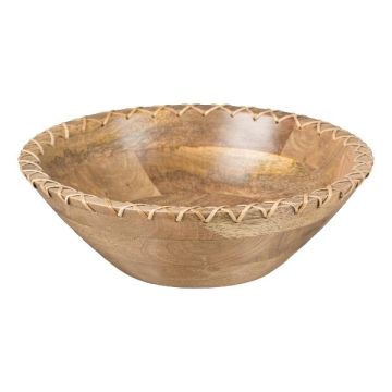 Ciotola in legno di mango MELOBU, con decorazione a cucitura, naturale, 8 cm, Ø 25 cm Ciotola in legno di mango MELOBU, con decorazione a cucitura, naturale, 8 cm, Ø 25 cm