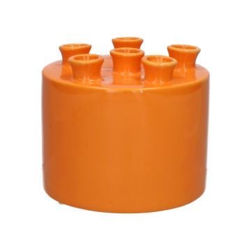 Vaso da fiori VIVIANNE con 6 aperture, dolomite, arancione, 14,3cm, Ø17cm Vaso da fiori VIVIANNE con 6 aperture, dolomite, arancione, 14,3cm, Ø17cm