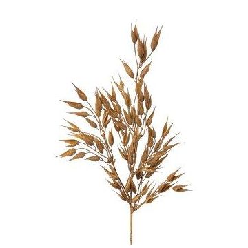 Ramo artificiale di avena liscia SNOLHE con spighe, marrone, 65 cm