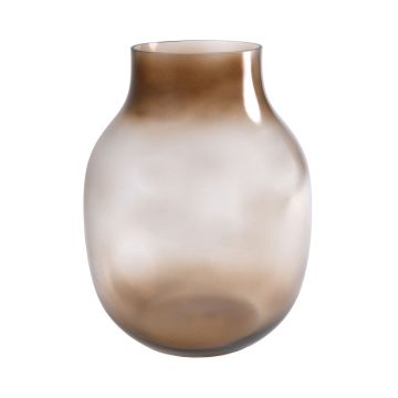 Vaso tondeggiante da fiori RAIDON in vetro, arancione-marrone-trasparente, 26cm, Ø17cm Vaso tondeggiante da fiori RAIDON in vetro, arancione-marrone-trasparente, 26cm, Ø17cm