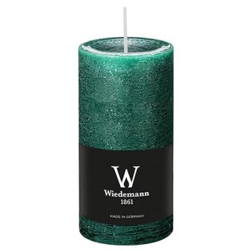 Candela a tronchetto AURORA, verde mare, 12cm, Ø5,8cm, 42 ore - Prodotto in Germania