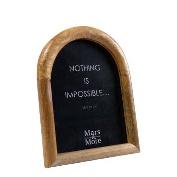 Cornice in legno di mango HILDOR, a forma di arco, marrone, 19,5x15x2 cm