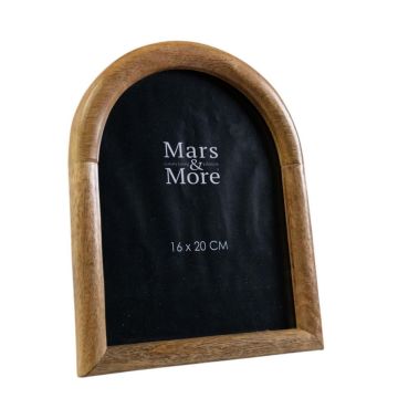 Cornice in legno di mango HILDOR, a forma di arco, marrone, 22,5x17,5x2 cm